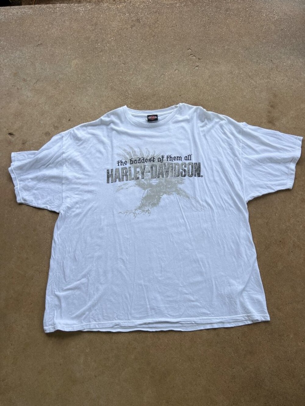 Harley-Davidson 3XL White Graphic Tee "The Baddest Of Them All" & Black Bear O3